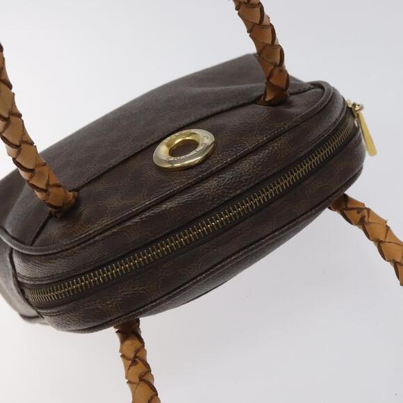 CELINE Macadam Canvas Hand Bag Pvc Leather Brown - Picture 6 of 12